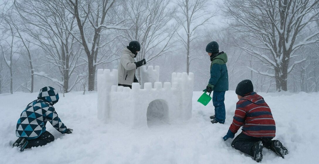 Small snow castle
